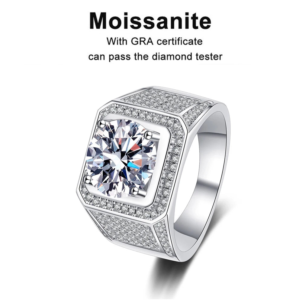 MASCULINE ELEGANCE - MOISSANITE DIAMOND RING