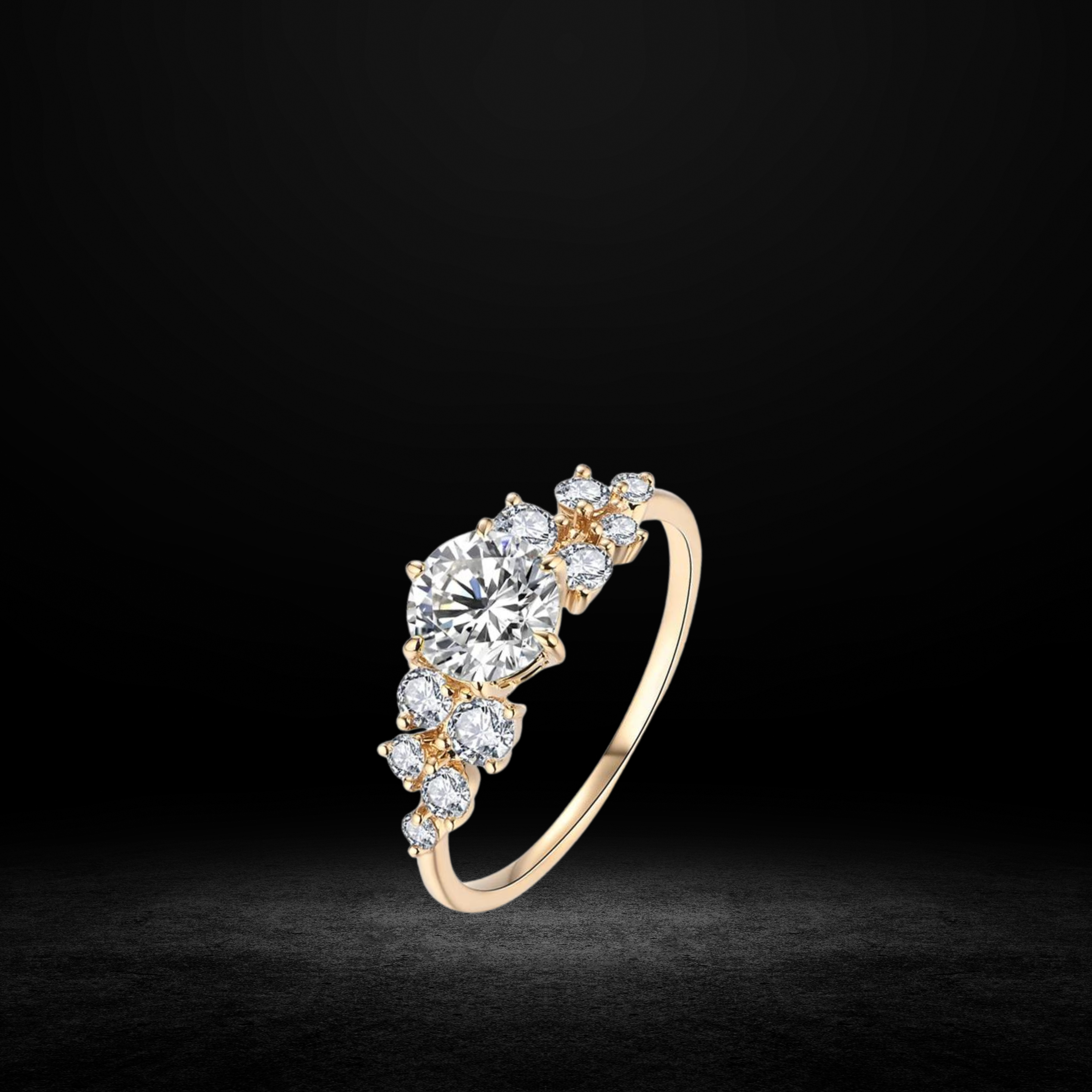 AURA OF GOLD - MOISSANITE DIAMOND RING